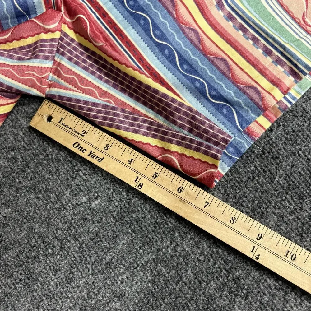 Marcia Shorts Womens 12 Blue Red Stripe Pleated Bermuda Cotton Elastic Waist